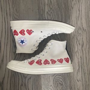 Comme De Garçon PLAY Multi Heart High Top Converse